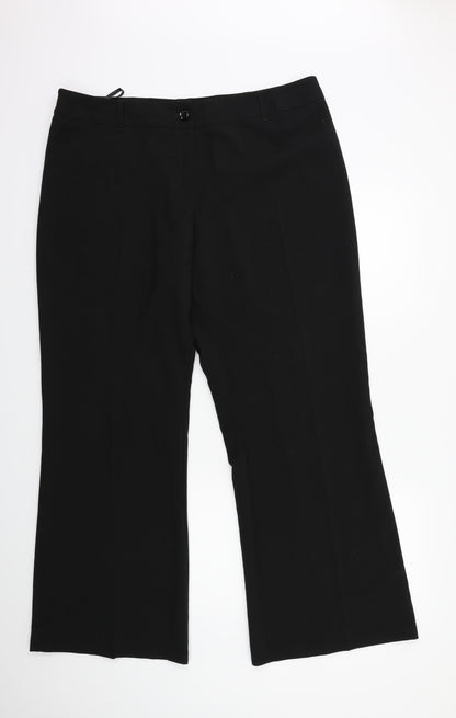 Womens UK Size 18 Debenhams Regular Fit  Black Trousers