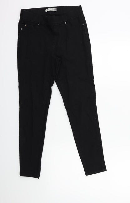 Denim & Co. Womens Black  Denim Jegging Jeans Size 8 L25 in