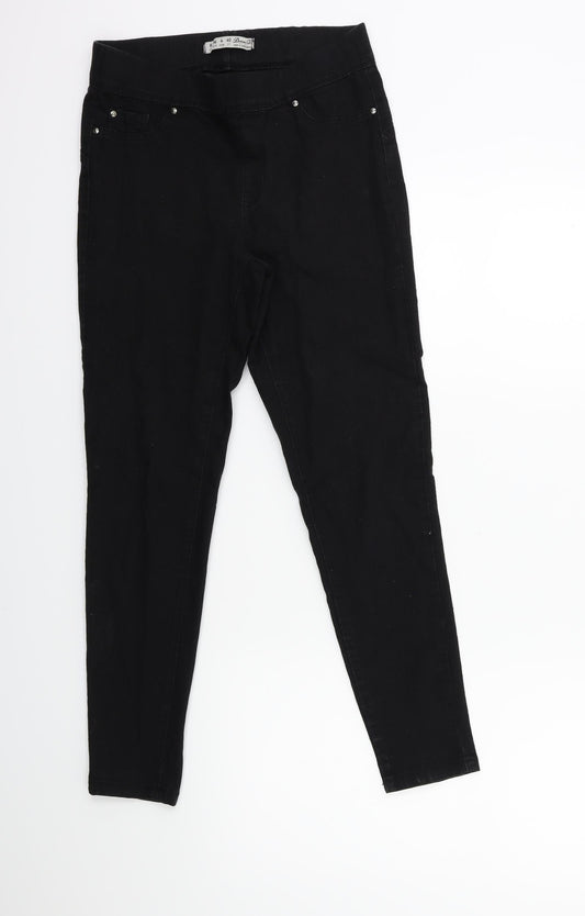 Denim & Co. Womens Black  Denim Jegging Jeans Size 8 L25 in