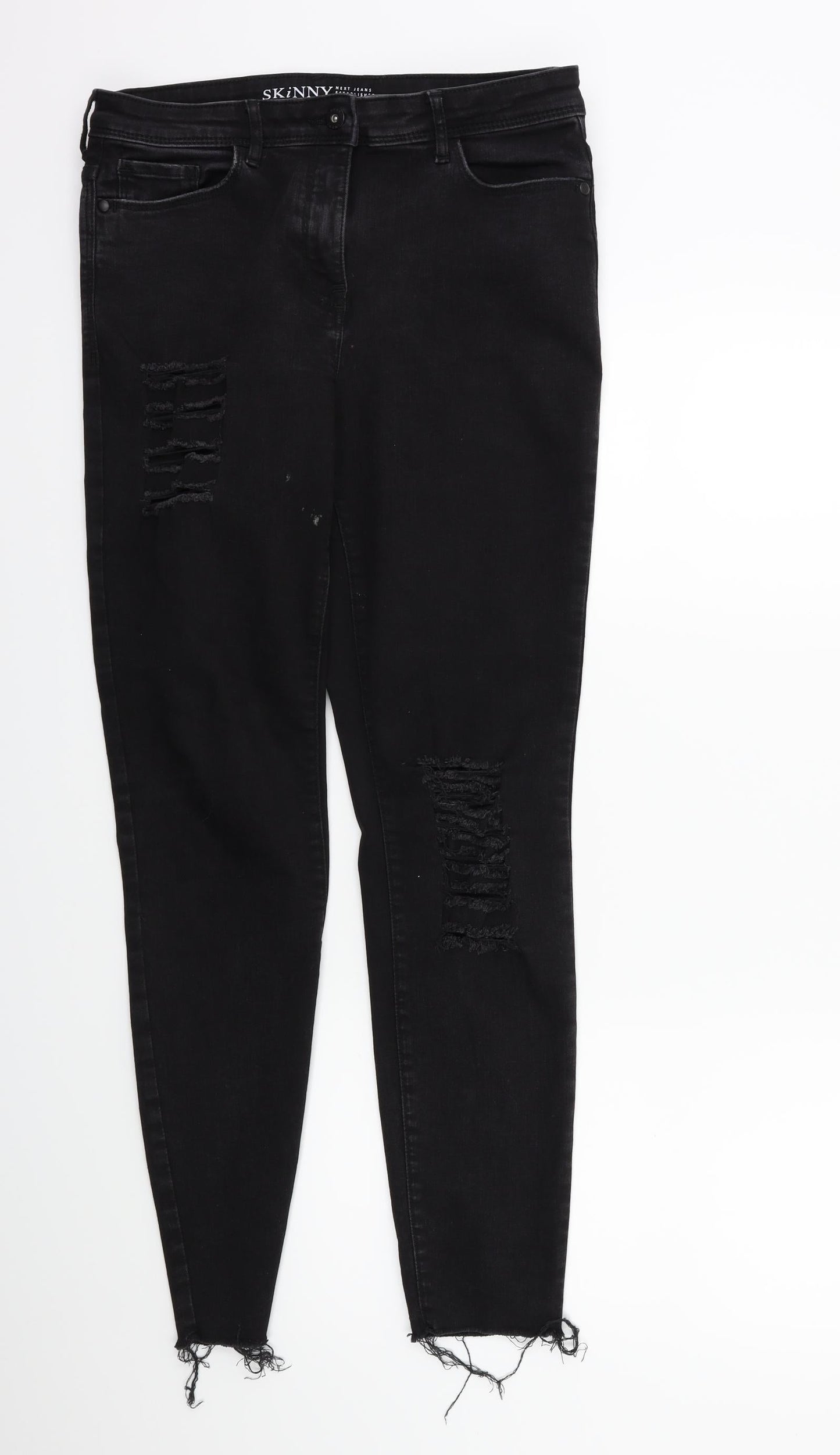 NEXT Womens Black  Denim Skinny Jeans Size 12 L29 in