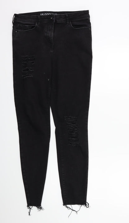 NEXT Womens Black  Denim Skinny Jeans Size 12 L29 in