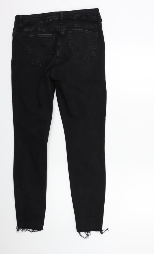 NEXT Womens Black  Denim Skinny Jeans Size 12 L29 in