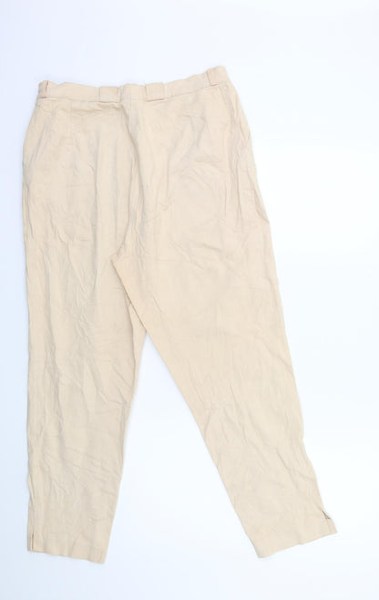 Womens UK Size 18 C&A Regular Fit  Beige Trousers