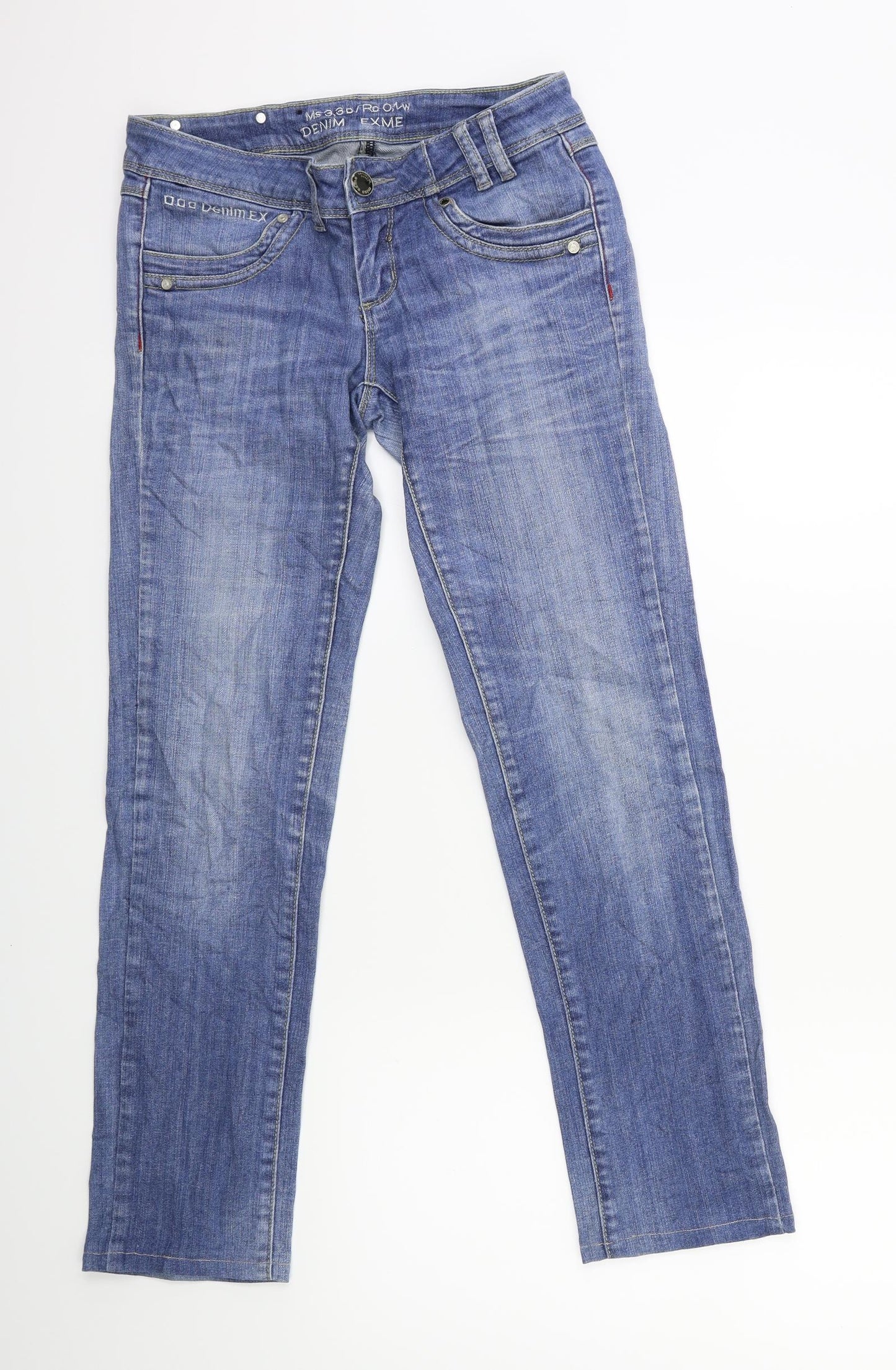 moda + Womens Blue  Denim Straight Jeans Size 27 in L32 in