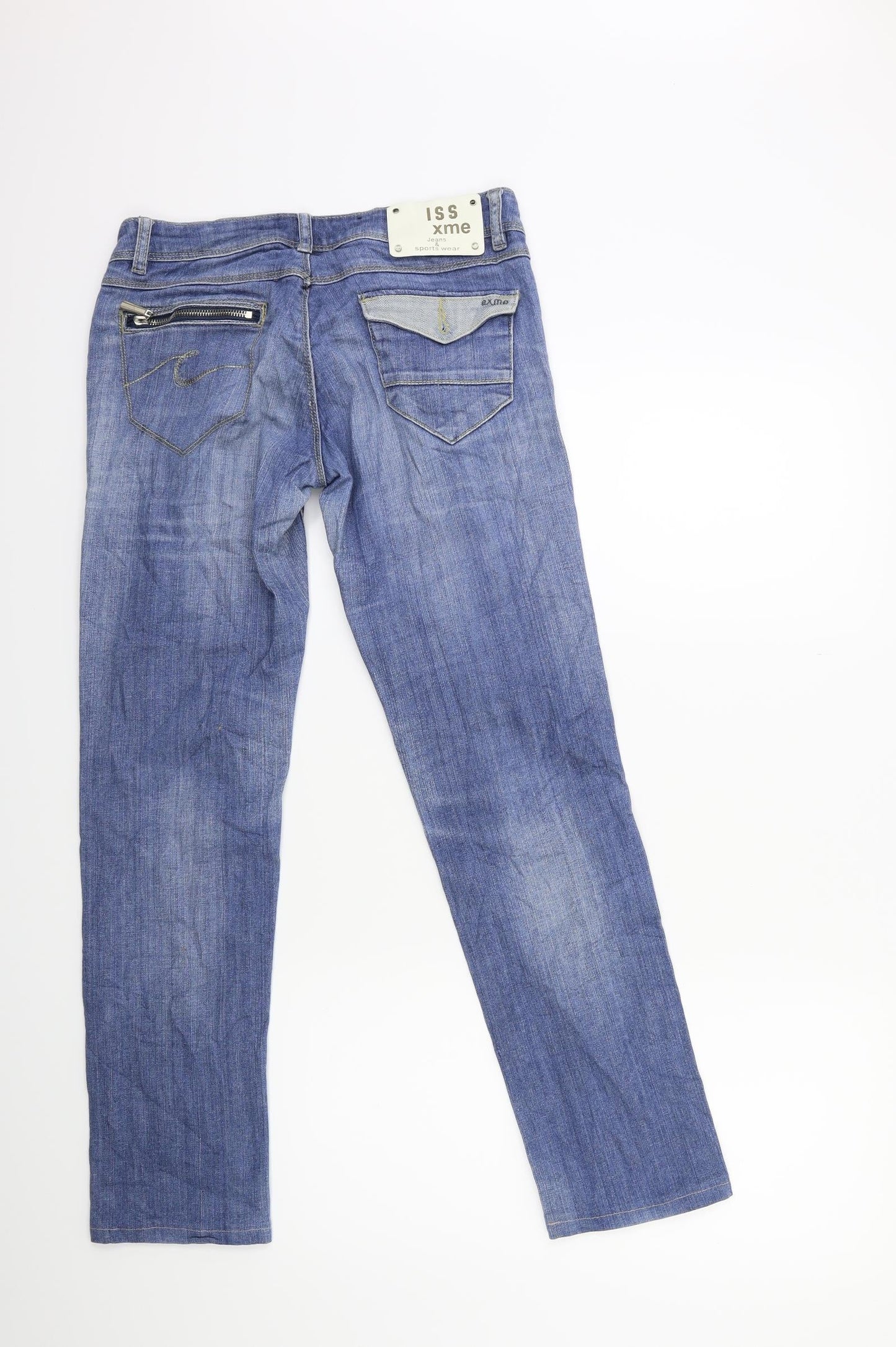 moda + Womens Blue  Denim Straight Jeans Size 27 in L32 in