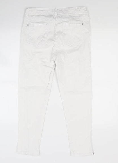 M&Co Womens White  Denim Skinny Jeans Size 12 L23 in