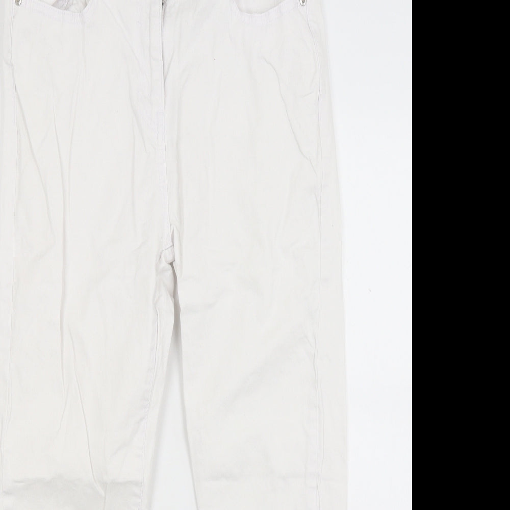 M&Co Womens White  Denim Skinny Jeans Size 12 L23 in