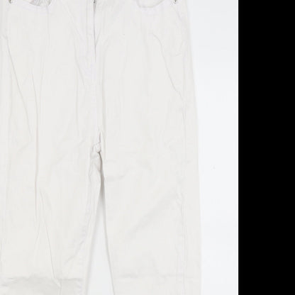 M&Co Womens White  Denim Skinny Jeans Size 12 L23 in