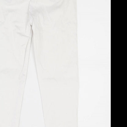 M&Co Womens White  Denim Skinny Jeans Size 12 L23 in