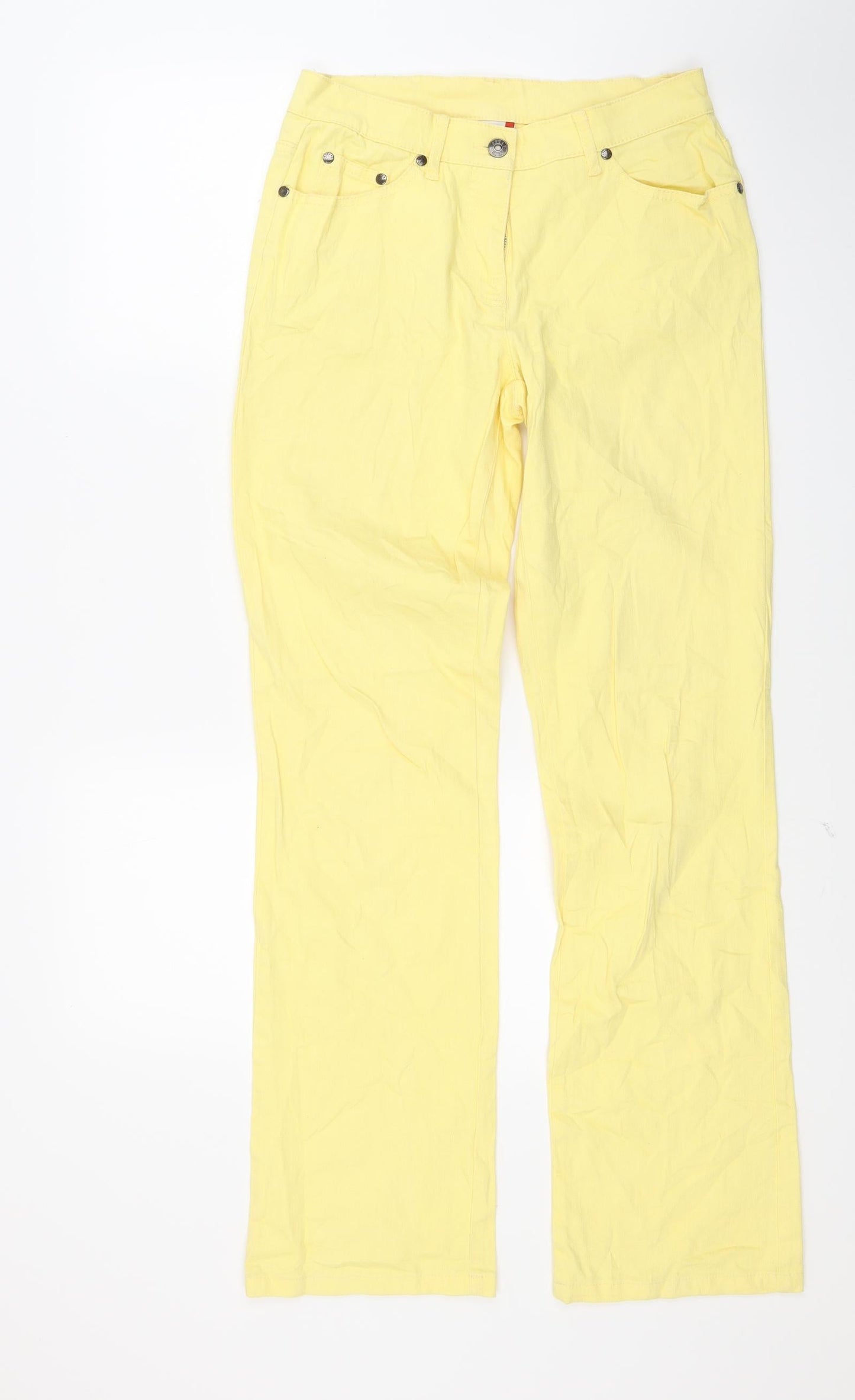 Gina Benotti Womens Yellow  Denim Straight Jeans Size 8 L28 in