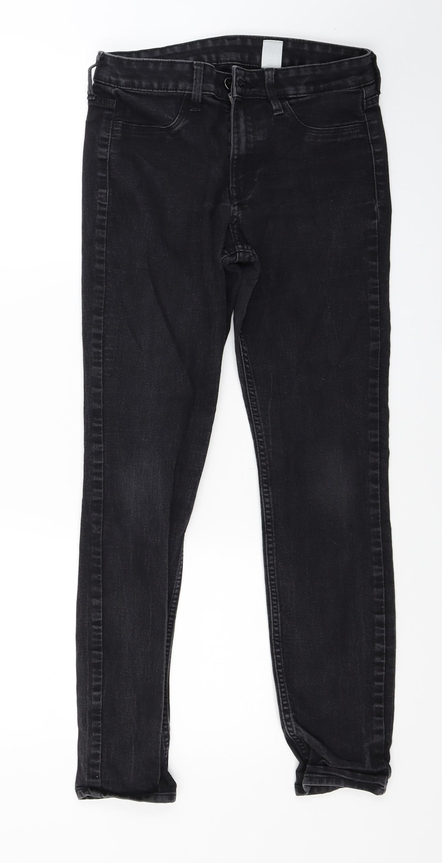 Womens UK Size 27 in H&M Regular Fit Skinny Black Jeans