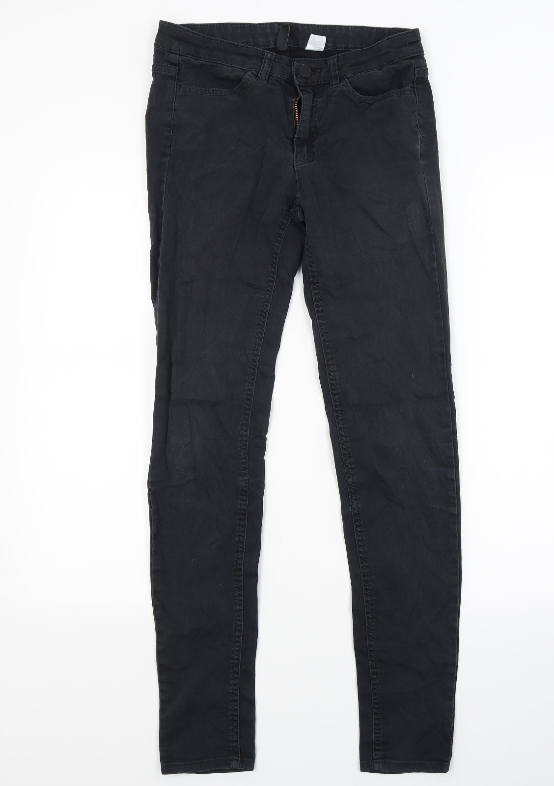 Womens UK Size 8 Divided Regular Fit Skinny Black Jeans