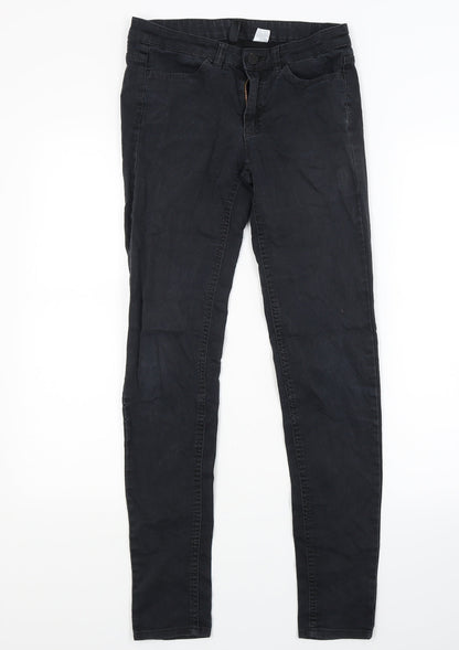 Womens UK Size 8 Divided Regular Fit Skinny Black Jeans