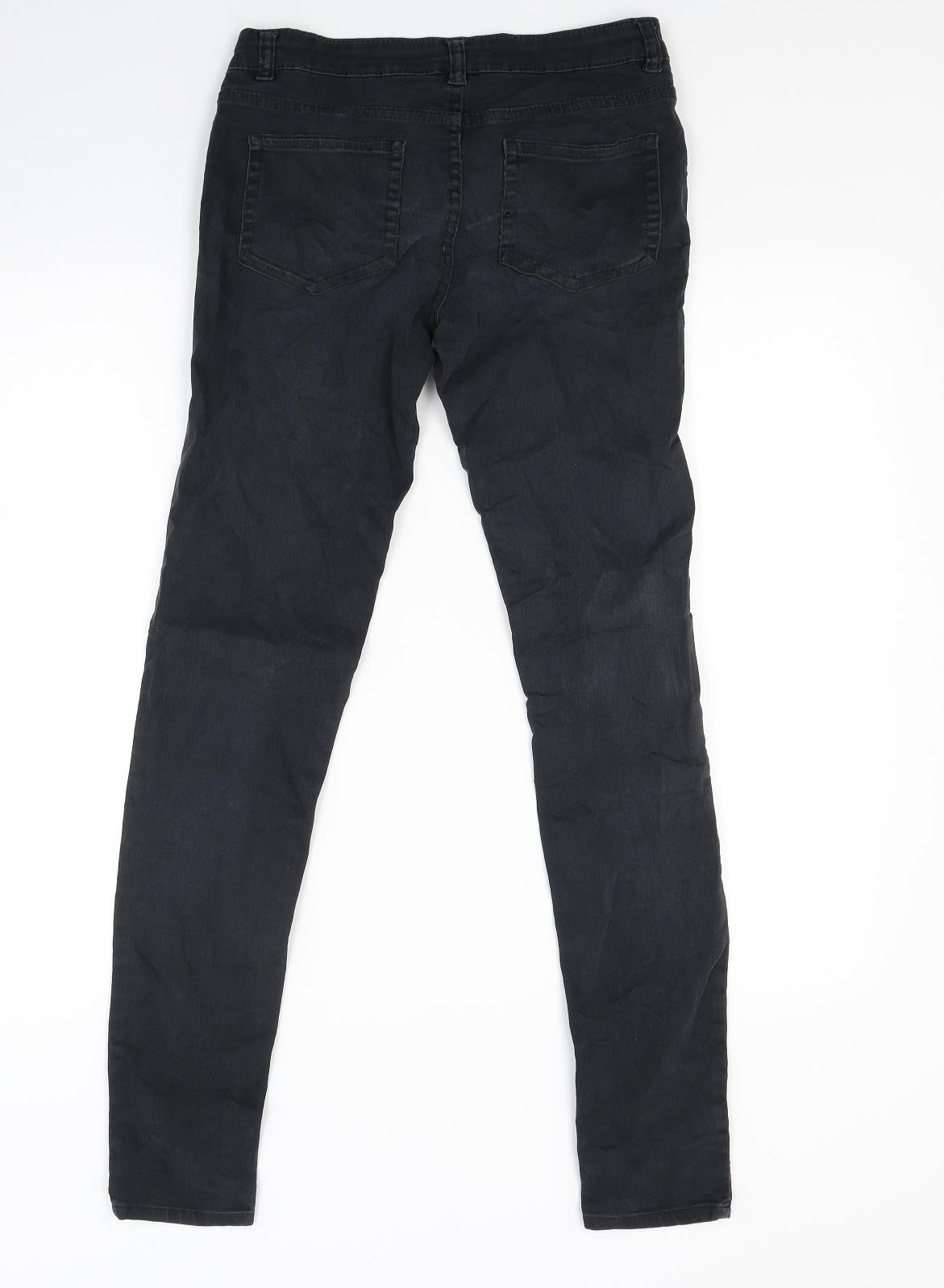 Womens UK Size 8 Divided Regular Fit Skinny Black Jeans
