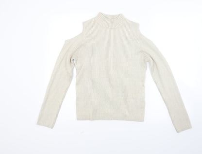 New Look Womens Beige  Knit Pullover Jumper Size 18  - Open Shoulders