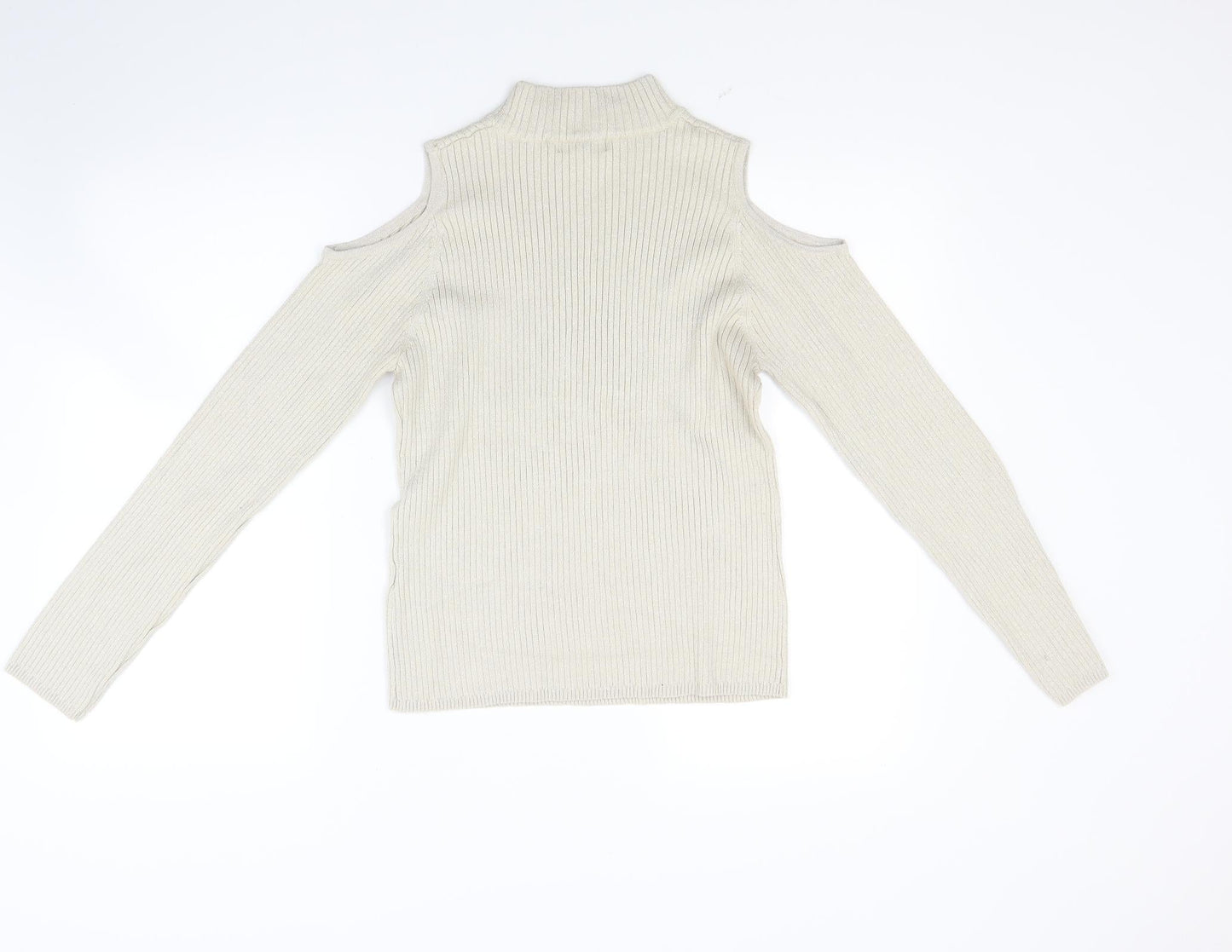New Look Womens Beige  Knit Pullover Jumper Size 18  - Open Shoulders