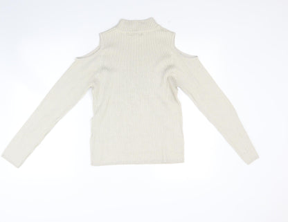 New Look Womens Beige  Knit Pullover Jumper Size 18  - Open Shoulders