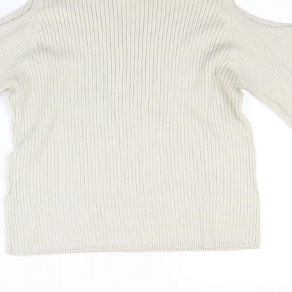 New Look Womens Beige  Knit Pullover Jumper Size 18  - Open Shoulders