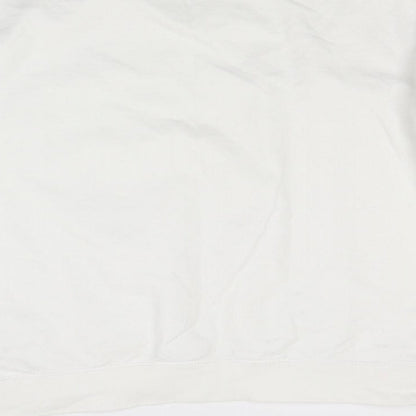 Just hoods Womens White  Blended Fabric Pullover Sweatshirt Size L  - Pregasaurus
