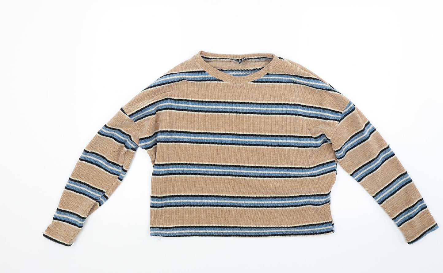New Look Womens Brown Striped Knit Pullover Jumper Size M