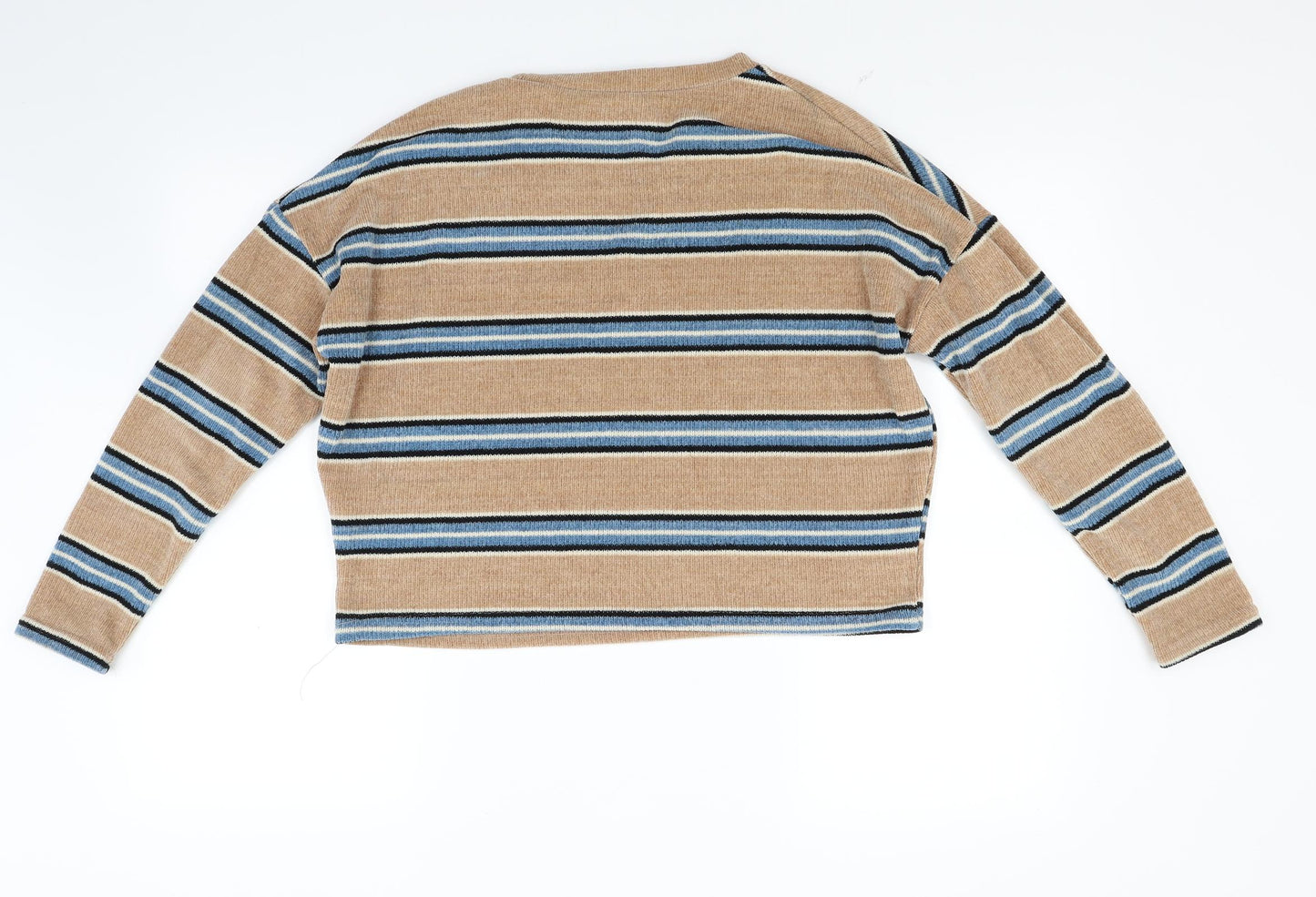 New Look Womens Brown Striped Knit Pullover Jumper Size M