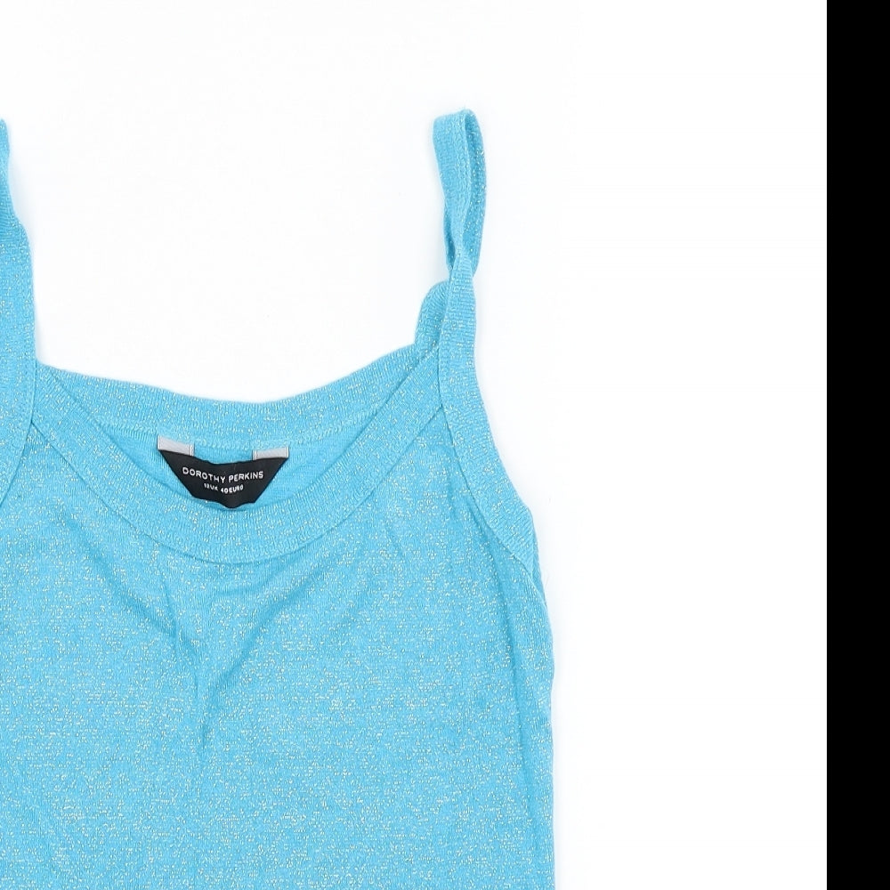 Womens UK Size 12 Dorothy Perkins Blue Basic Tank