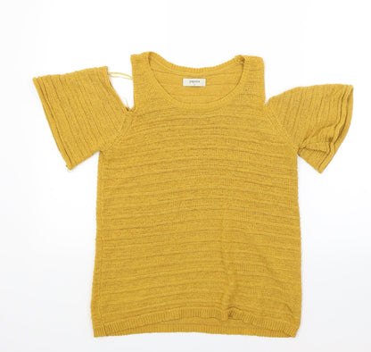Papaya Womens Yellow   Pullover Jumper Size 12  - Open Shoulders