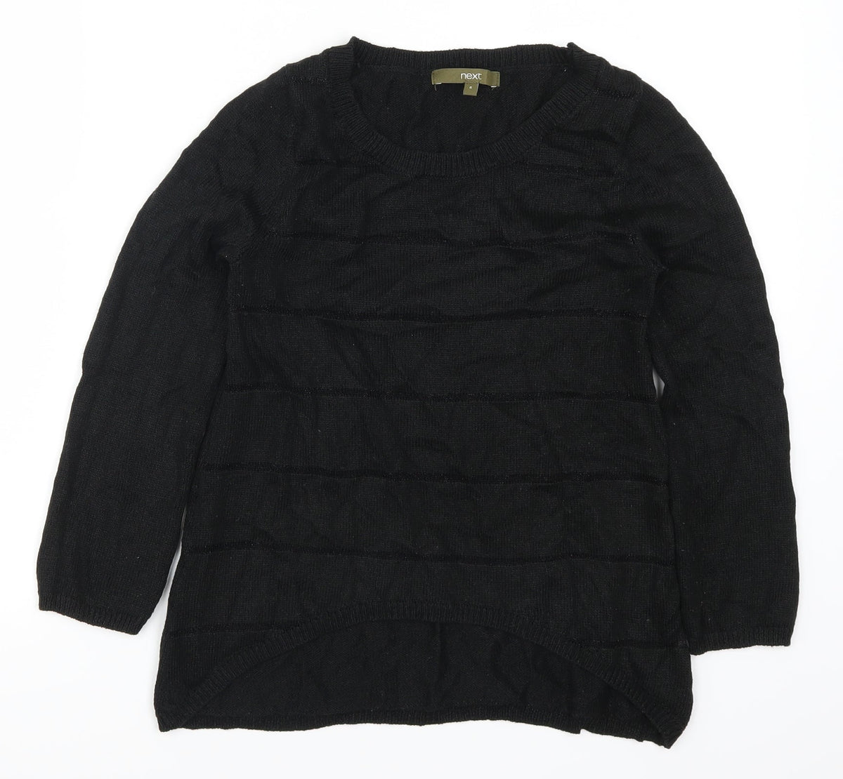 Next Womens Black Striped  Pullover Jumper Size 6