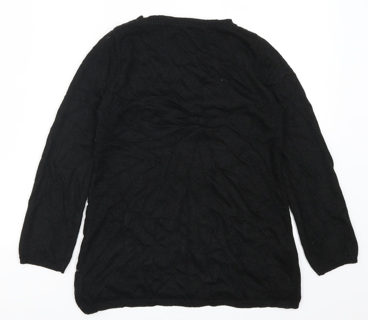 Next Womens Black Striped  Pullover Jumper Size 6