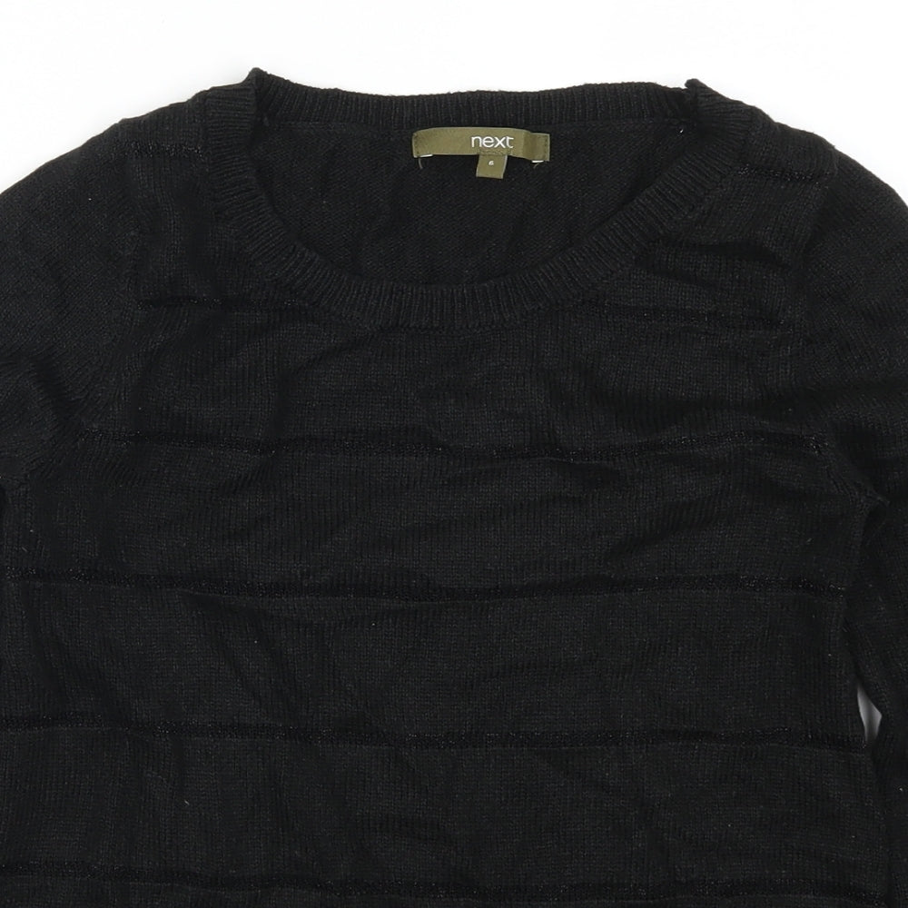 Next Womens Black Striped  Pullover Jumper Size 6