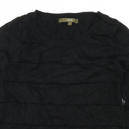 Next Womens Black Striped  Pullover Jumper Size 6