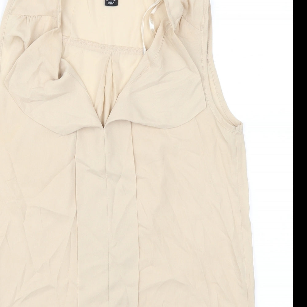 Womens UK Size 6 Atmosphere Beige Basic Tank
