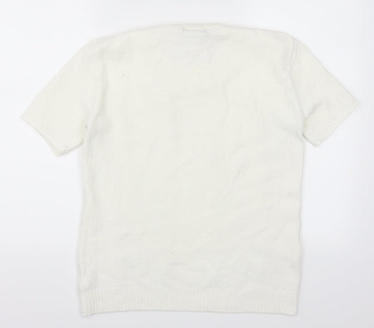 Choice Womens White   Pullover Jumper Size M