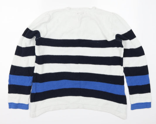 Kenar Womens Blue Striped  Pullover Jumper Size XL
