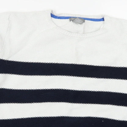 Kenar Womens Blue Striped  Pullover Jumper Size XL
