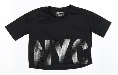 Young Dimension Girls Black   Basic T-Shirt Size 11-12 Years  - Activewear Top