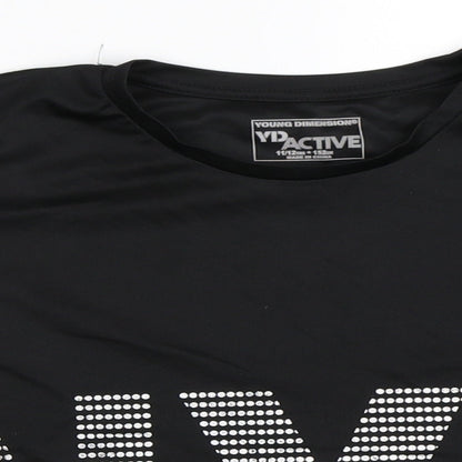 Young Dimension Girls Black   Basic T-Shirt Size 11-12 Years  - Activewear Top