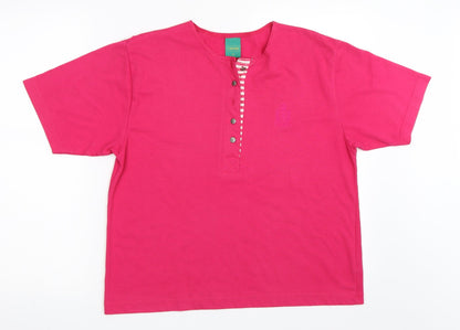 Womens UK Size 16 Canada Pink Basic T-Shirt