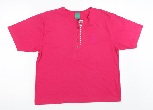 Womens UK Size 16 Canada Pink Basic T-Shirt