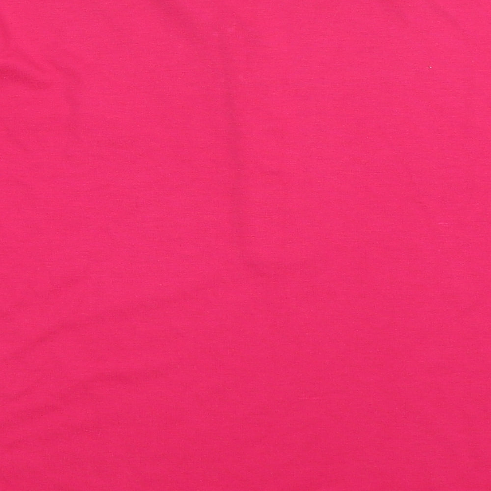 Womens UK Size 16 Canada Pink Basic T-Shirt