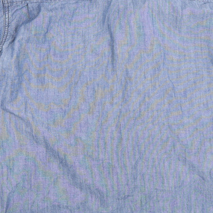 Mens UK Size M Debenhams Blue  Button-Up Long Sleeve Casual Shirt