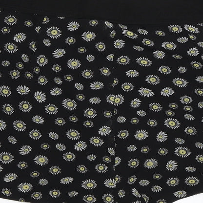 H&M Womens Black Floral  Hot Pants Shorts Size 10