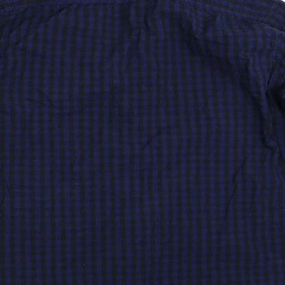 Industrialize Mens Blue Check   Button-Up Size L