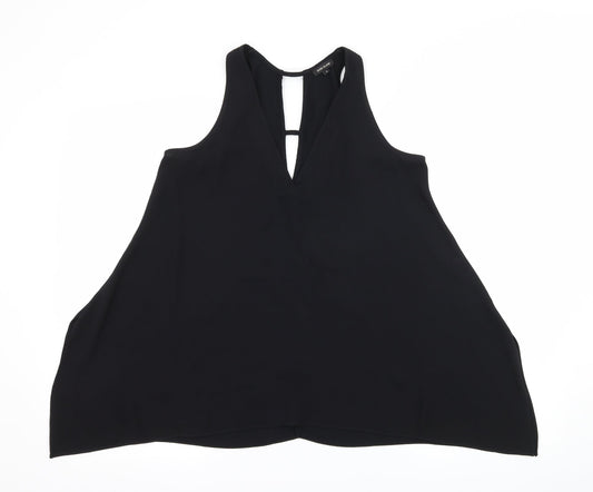 River Island Womens Black   Camisole Tank Size 8  - Cut out back
