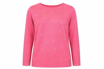 Bonmarché Womens Pink Knit Pullover Jumper Size 14