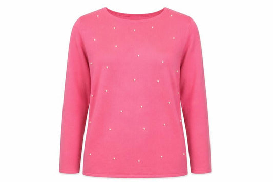 Bonmarché Womens Pink  Knit Pullover Jumper Size 14