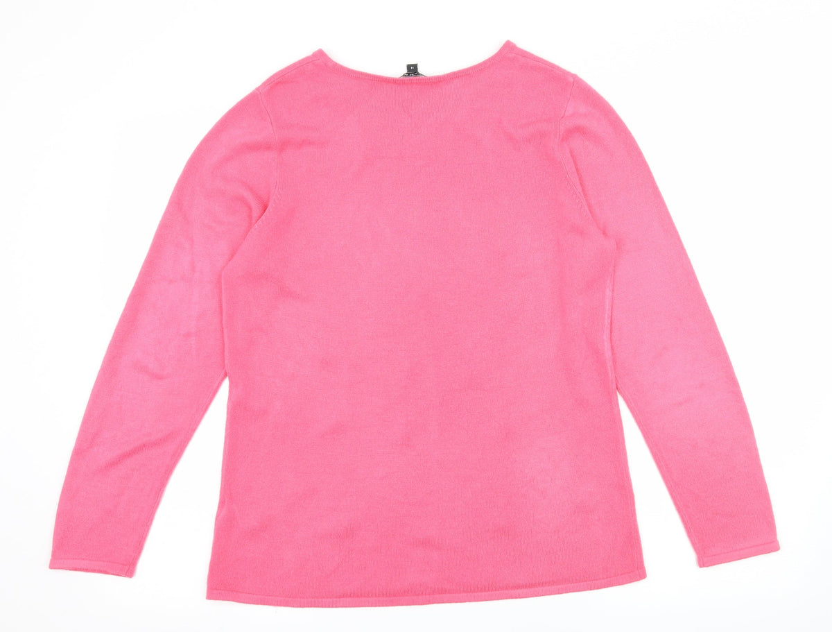 Bonmarché Womens Pink Knit Pullover Jumper Size 14