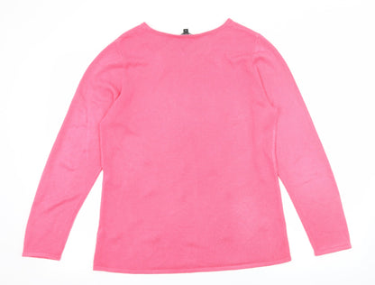 Bonmarché Womens Pink Knit Pullover Jumper Size 14
