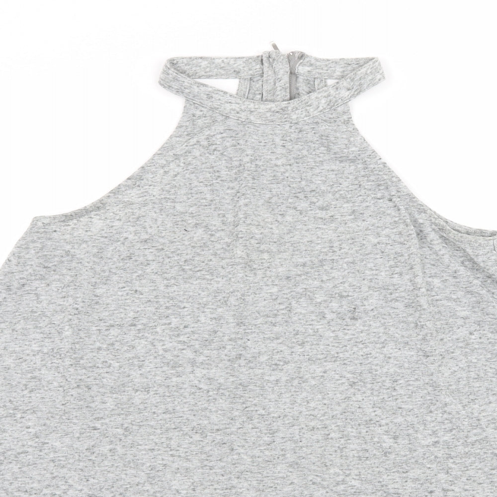 Womens UK Size 6 New Look Grey Basic Tank