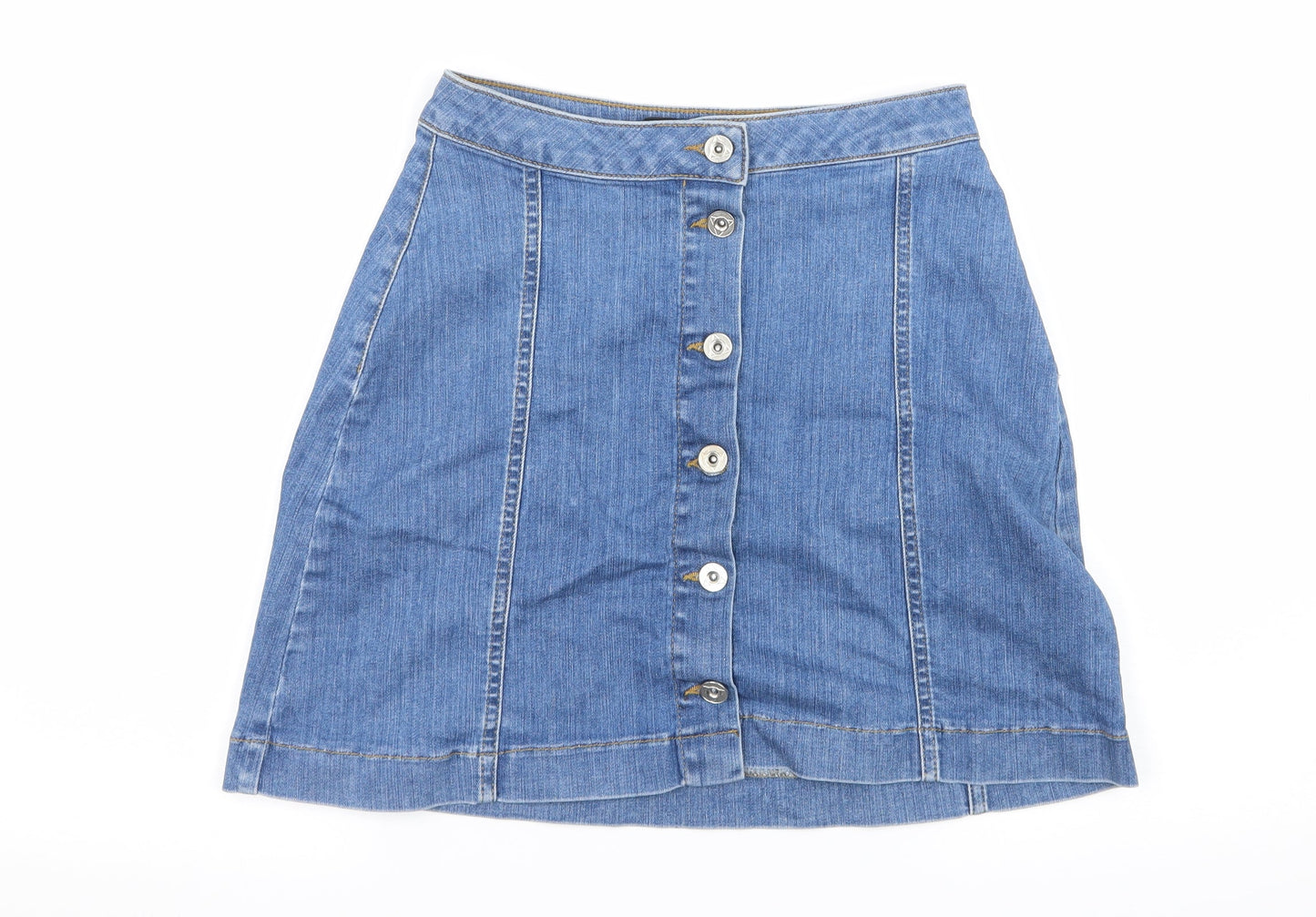 Missguided Womens Blue  Denim A-Line Skirt Size 8